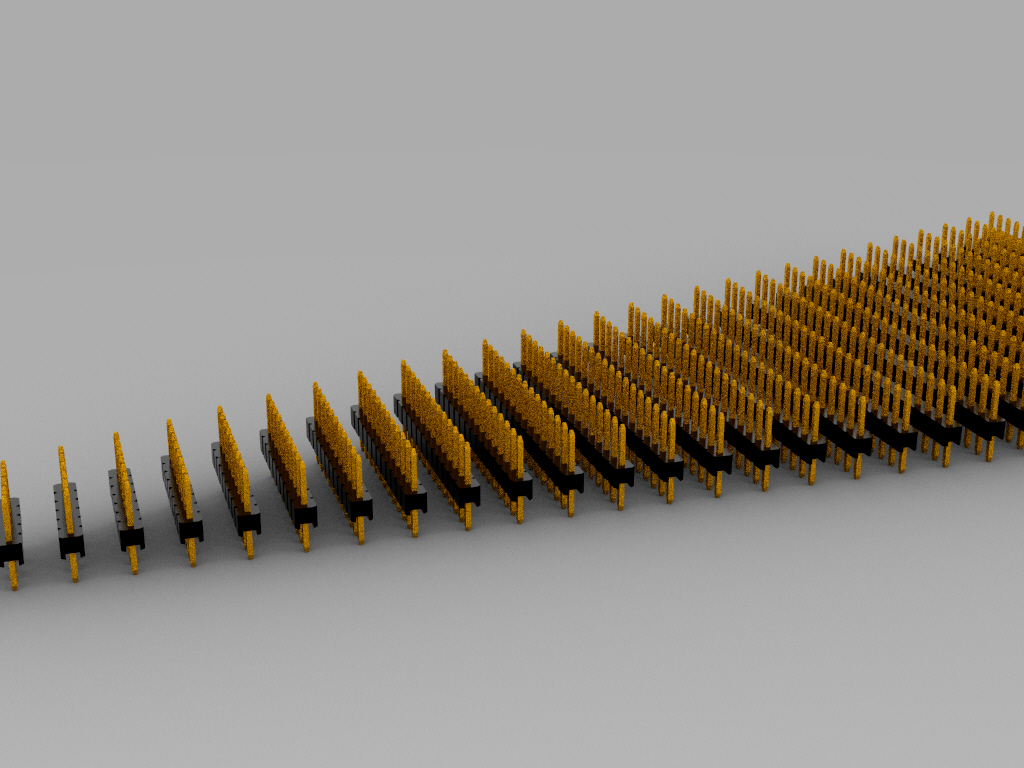 通孔PCB引脚接头，间距2mm，高度5mm。从1x1到1x32引脚的版本